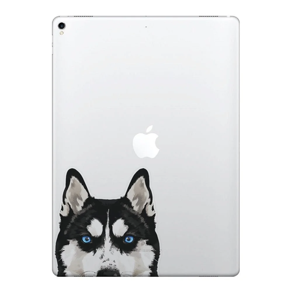 Черный Сибирский хаски собака съемные виниловые наклейки для Pad MacBook ноутбука