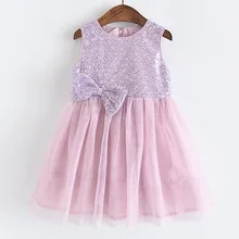 Платья для девочек; коллекция года; новая весенняя детская одежда для девочек; модное милое Сетчатое платье с блестками и бантом; пышное платье принцессы