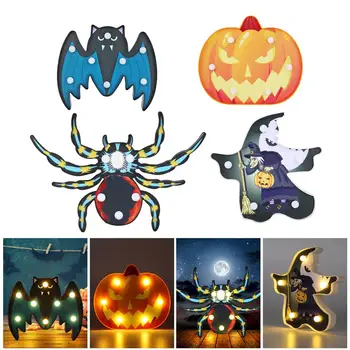 

Bat/Pumpkin/Skull/Spider LED Light Wall Hanging Night Lamp Modeling Lamps Battery Powered Led Night Light Halloween Decor Gift