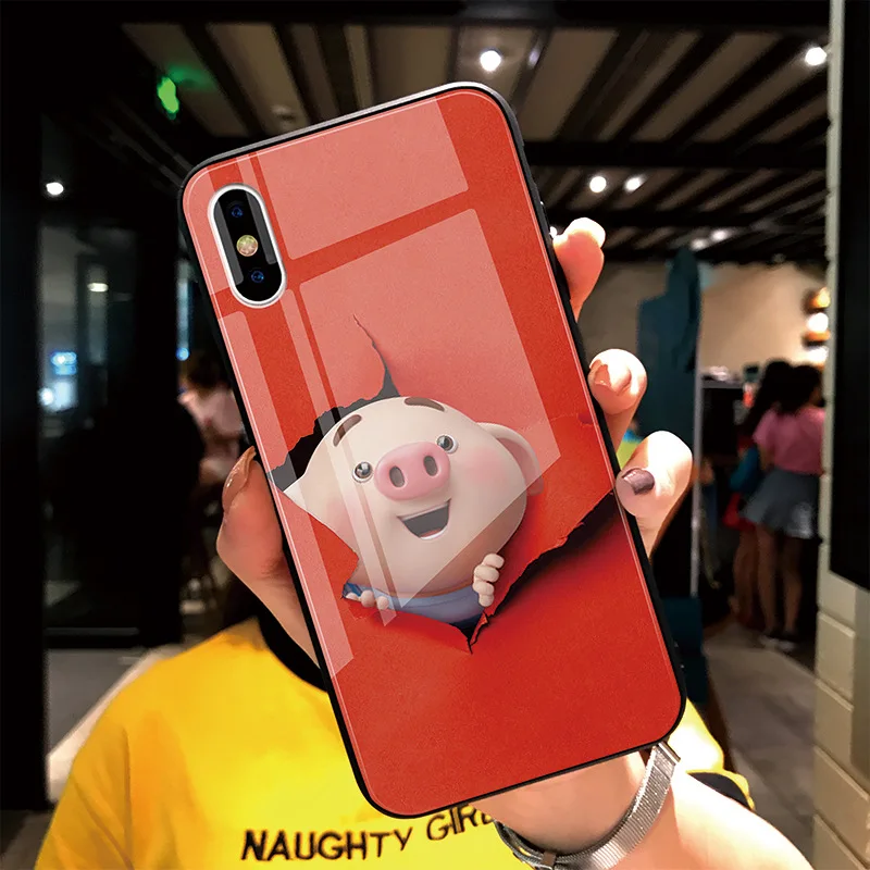 Для iPhone 11 Pro Max XS MAX XR XS i8 i8 Plus i7 i7 Plus милый защитный чехол из закаленного стекла для влюбленных для iPhone 6 6s Plus