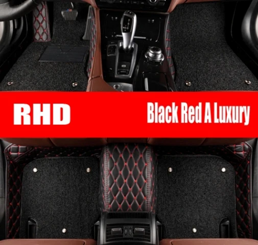 Правый руль/RHD для BMW 1 серии E81 E82 E87 E88 F20 F21 5D Сверхмощный автомобиль-Стайлинг коврики с облицовочными вставками(2004-сейчас - Название цвета: Black  Red A Luxury