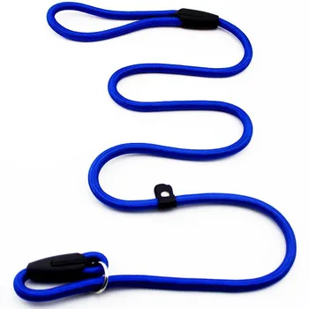 

New Sturdy Pet Collar Rope Nylon Dog Slip Training Walking Lead With P Chain 1cm blue