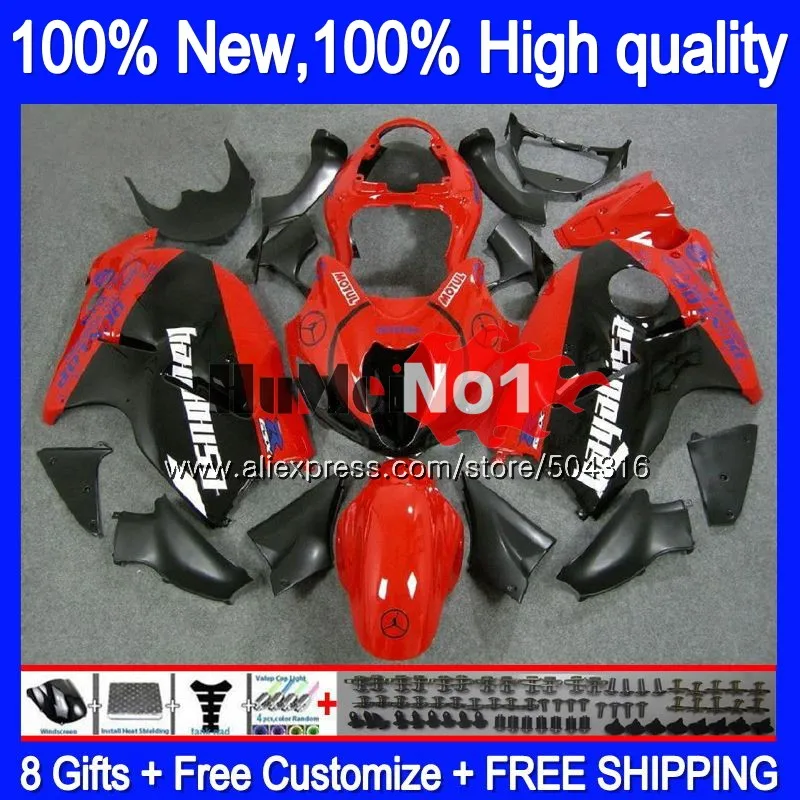 Корпус для SUZUKI Hayabusa GSXR-1300 GSXR 1300 27MC. 58 GSXR1300 1996 1997 1998 1999 2000 2001 96 97 98 99 01 обтекатель черный, красный - Цвет: No. 1