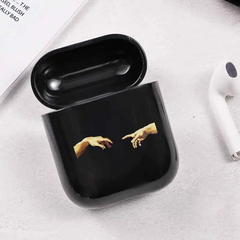 Карамельный чехол для наушников Airpods 1 2 Чехол Мона Лиза художественный Рисунок Давид линий Твердый чехол Coque Fundas для Airpods чехол