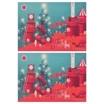 

2pcs Christmas Placemat Beautiful Durable Lovely Printing Dish Mat Decorative Placemat PVC Table Mat for Store Home