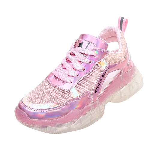 Кроссовки в стиле кэжуал; женская обувь на платформе; сетчатые Tenis Basket Femme; дышащая весенне-Осенняя обувь; цвет белый, розовый; zapatillas mujer - Цвет: pink