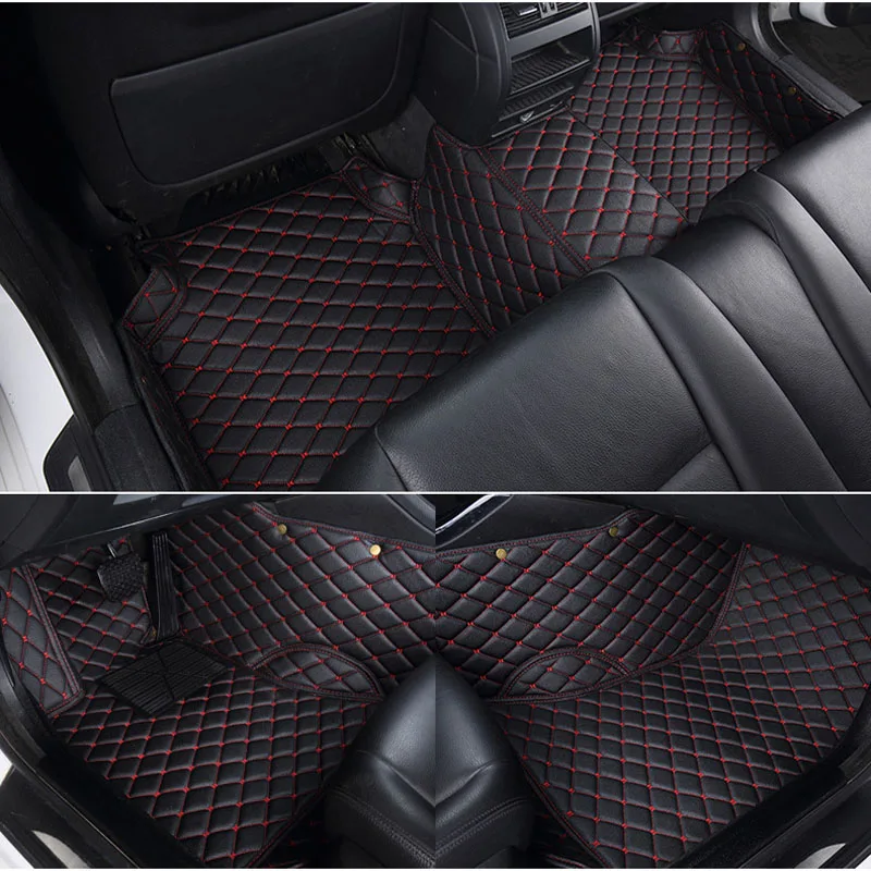 shenlao Custom car floor mats for Toyota yaris rav4 prius camry hilux corolla 2008 verso auris land cruiser avensis wish sienna - Название цвета: black and red