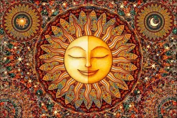 

Sun Hippie Bhakti Tapestry by Artist Dan Morris Print
