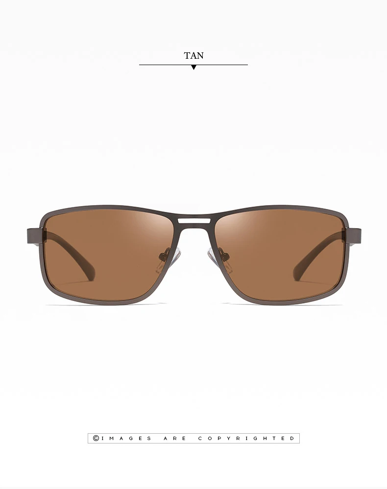 Men's Rectangle Sunglases Square TR90 Metal Frame UV400 Protection Polarized Sunglasses Blue Green Brown Sun Glasses for Driving