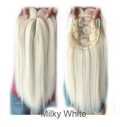 milky white 14 дюймов прямые волосы синтетические светлые волосы с челкой для женщин клип-в один кусок наращивание волос высокотемпературное волокно - Цвет: milky white