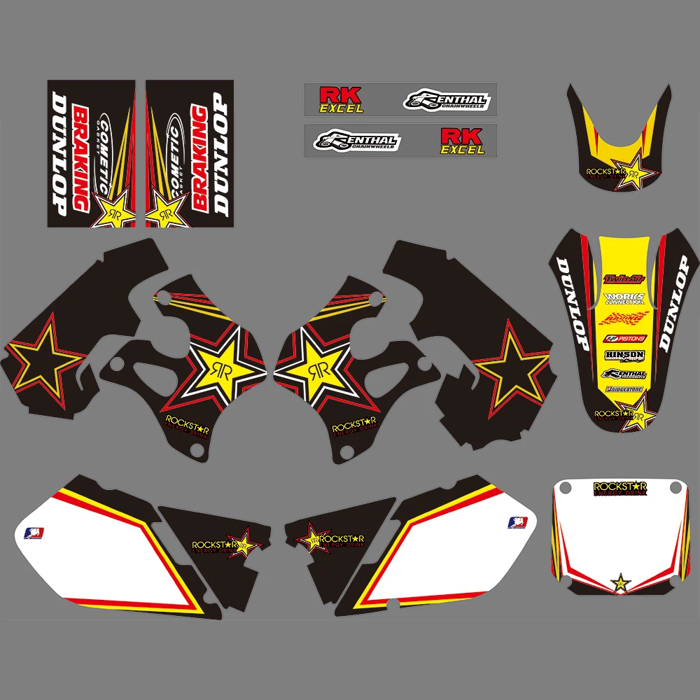 for Suzuki RM125 RM250 RM 125 250 1996 1997 1998 Motorcycle Team Background Graphic Decal Stickers Kit