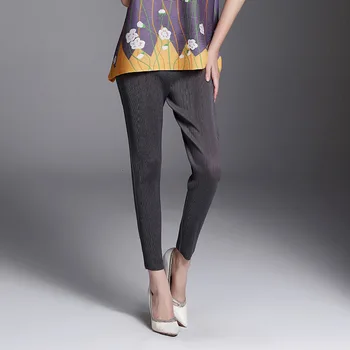 

LANMREM 2020 Spring Casual New Women's Pleated Pencil Pants Loose All-match Black Grey Trousers For Women tide clothing YH673