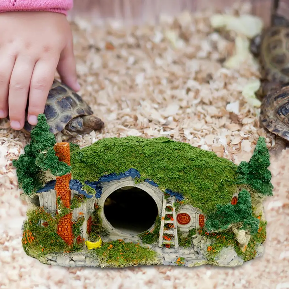 Reptile Shrimp Cave Landscaping Shelter House Aquarium Fish Tank Decor Ornament