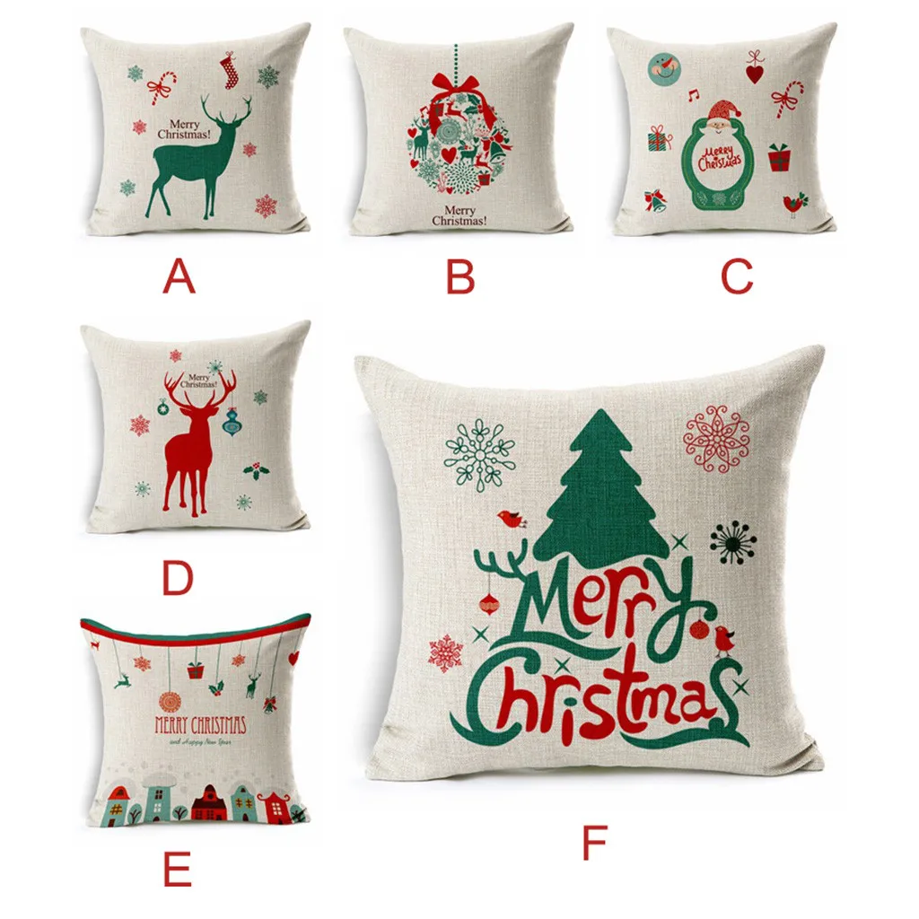 

Pillow Case Christmas Home Office Geometric Design Cushion Square Pillowcase For Festival Office Deco #45