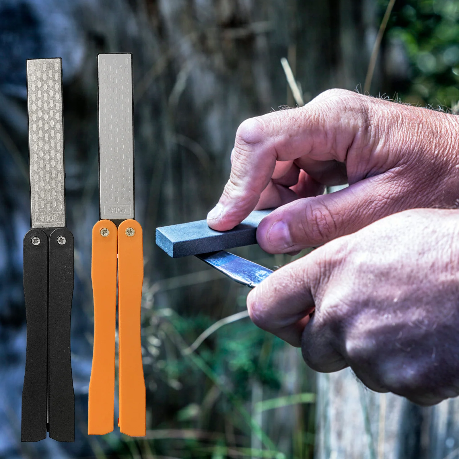 400 600 Grit Double Sided Diamond Sharpening Stone Folding Knife