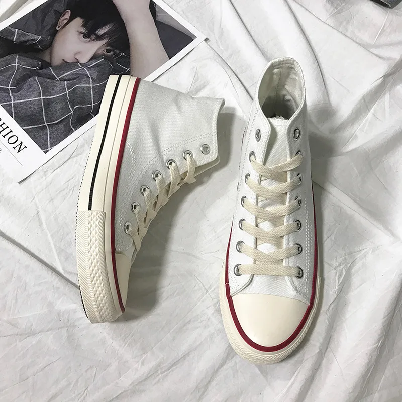 Zapatillas clásicas de lona para hombre, alpargatas planas transpirables, informales, alta calidad, color blanco, gran oferta