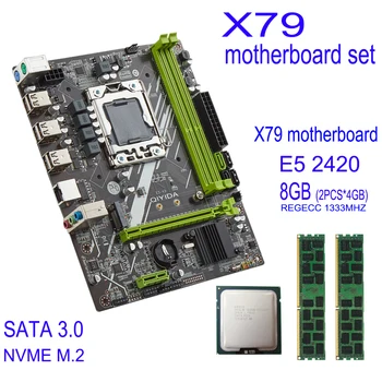 Qiyida-Conjunto de placa base X79 con Xeon LGA 1356 E5 2420 cpu 2 piezas x 4GB = 8GB 1333MHz pc3 10600R DDR3 ECC REG, memoria ram