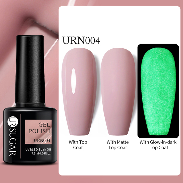 SUGAR Luminous Gel Top Coat Semi Permanent Glow In Dark Fluorescent Soak Off UV LED Color Gel Nail Varnish Nails for Manicure