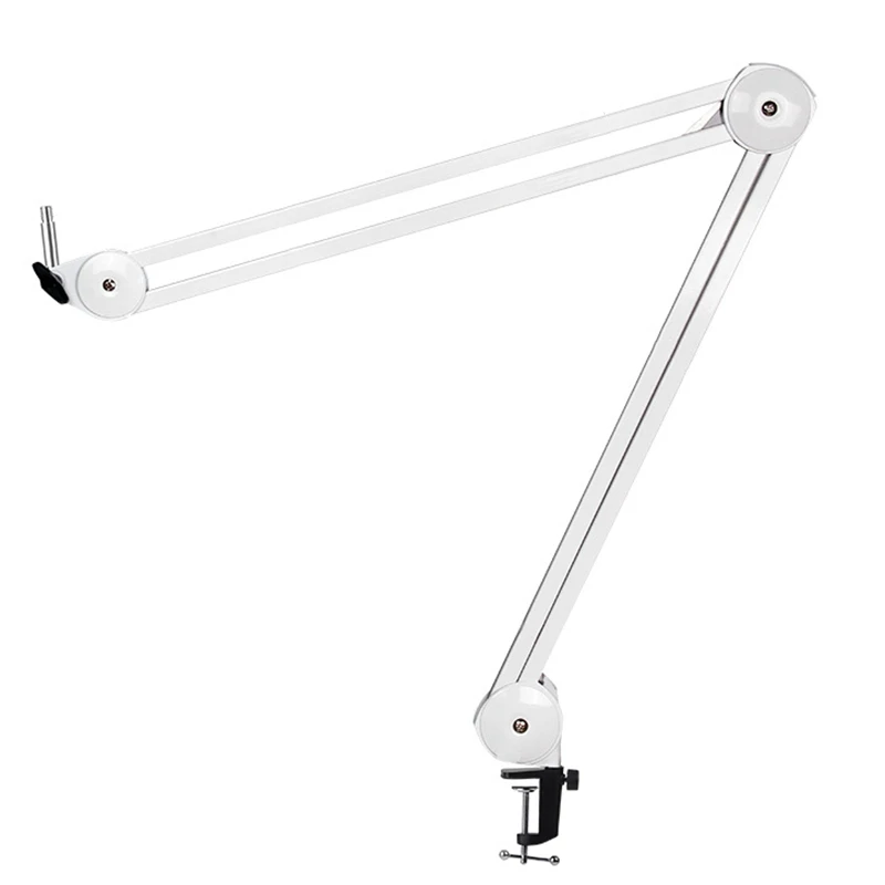 

RISE-Microphone Stand Adjustable Suspension Boom Arm with Built-in Spring for Voice Recording White