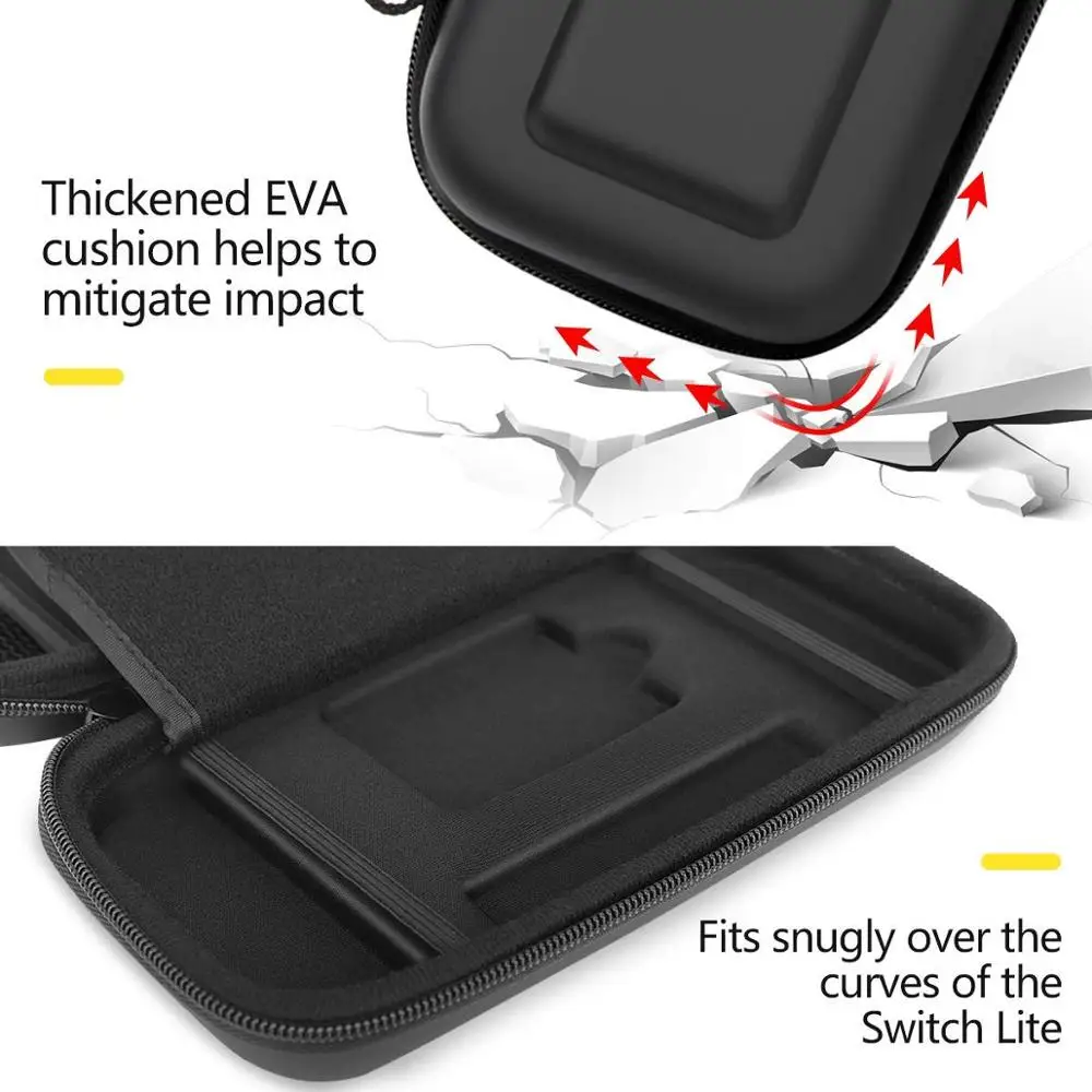 Портативный чехол для переноски, жесткая оболочка, EVA, дорожная сумка для хранения с сетчатым карманом для Nintendo Switch Lite, консоль и аксессуары