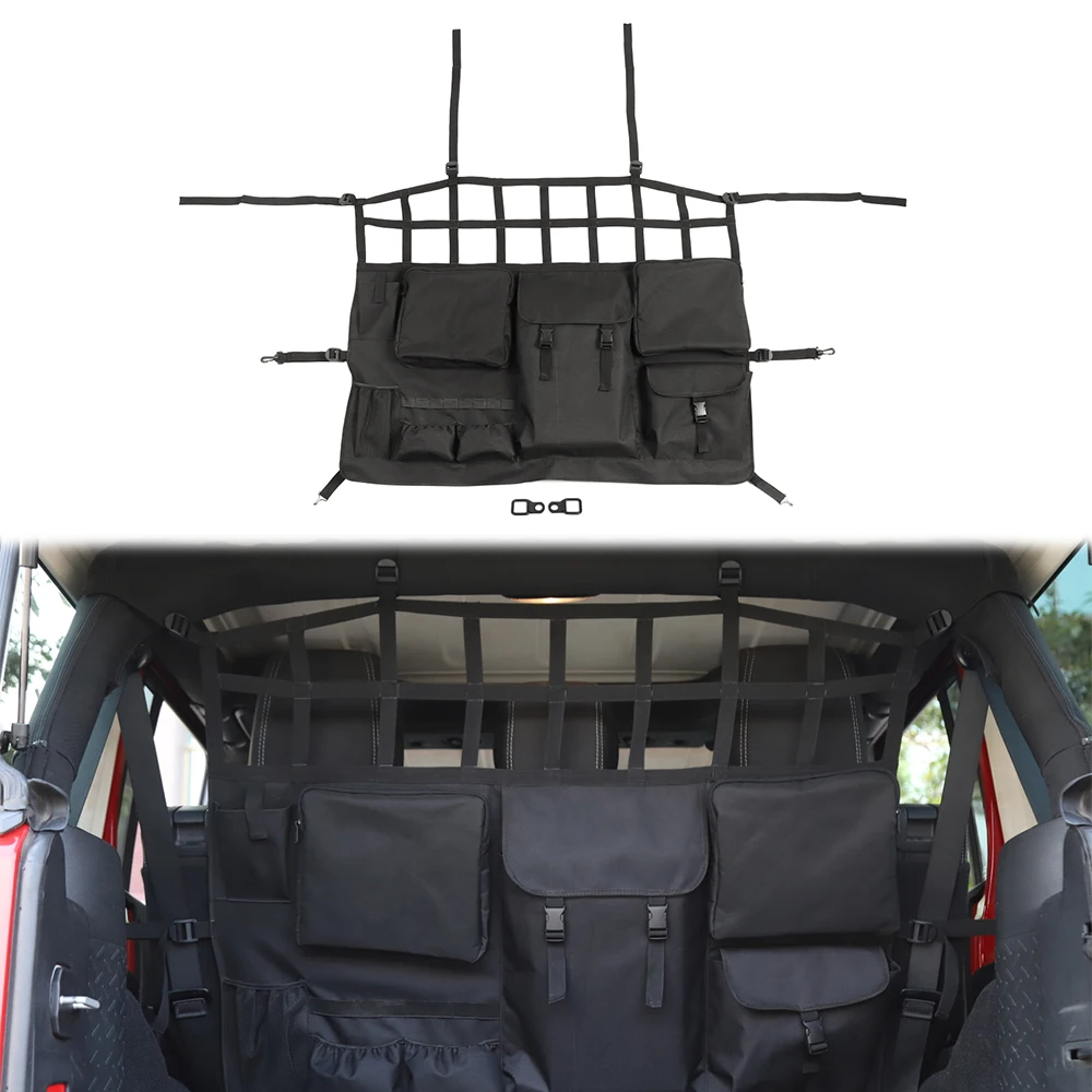 Для Jeep Wrangler JK 2007- Автомобильная Задняя сумка для хранения на спинку сиденья Висячие сетки Карманный багажник контейнер Tidying интерьерные аксессуары