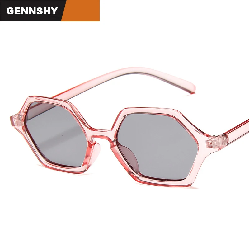 Новинка 2019 многоугольные солнцезащитные очки женские маленькие шестиугольные с