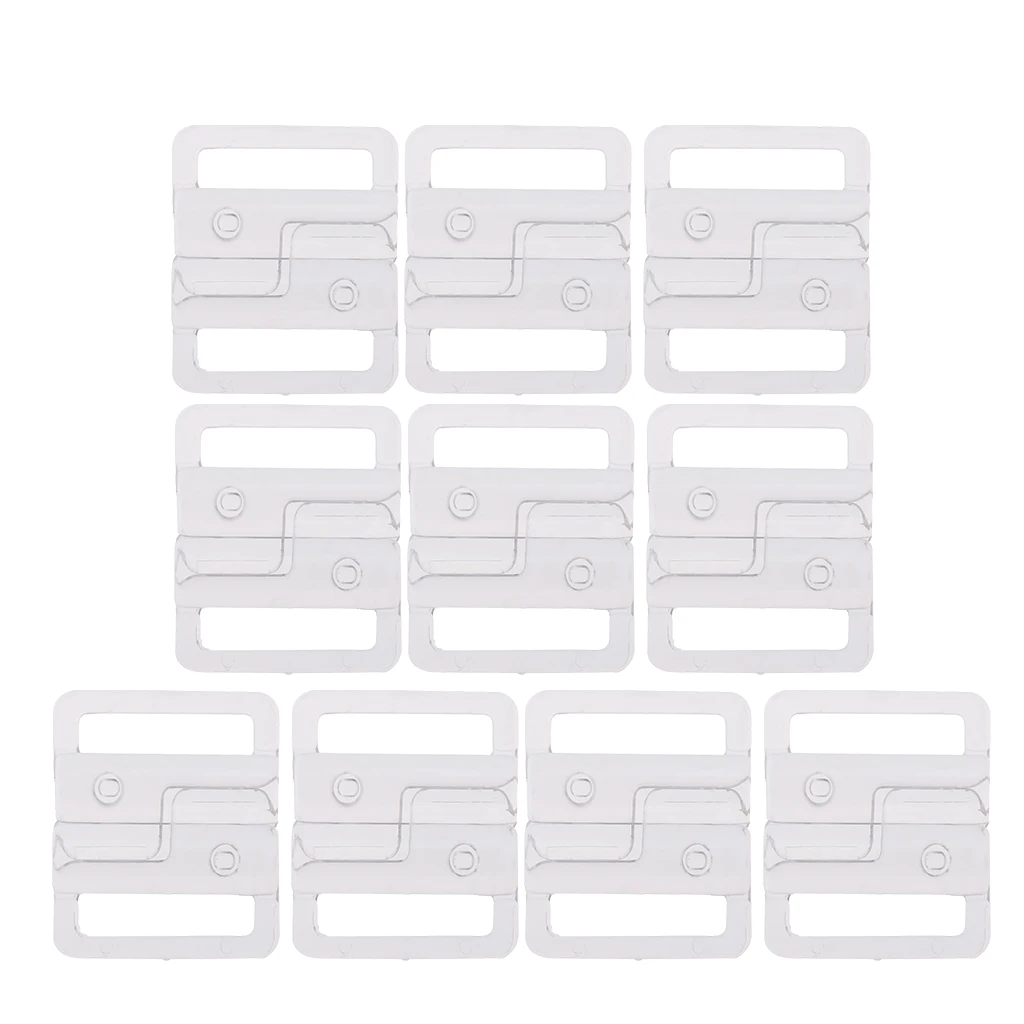 10 Sets Fashion Webbing Bra Buckles Plastic Bra Clip Strap Holders for Fixed Underwear