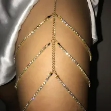 Европа и Америка модные части крутой ночной клуб-тело кулон простой-полный кристаллов многослойный браслет ноги