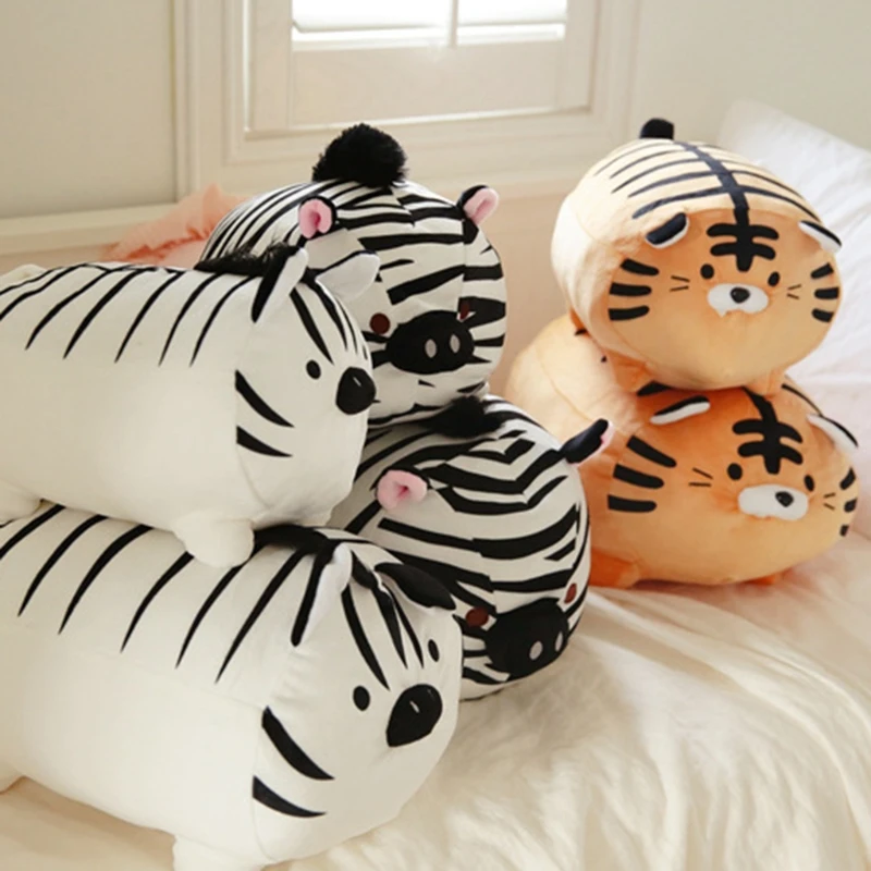 Stuffed Toy Soft Zebra/Tiger/Zebra Pig Plush Kawaii Companion Gift for Kids Girlfriend on Christmas Birthday Festival | Игрушки и хобби