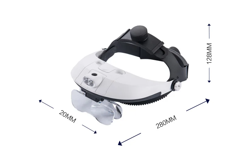 Optical Lens Head-mounted LED Magnifier 5X Magnification Effect For Repairing Experimental Surgery