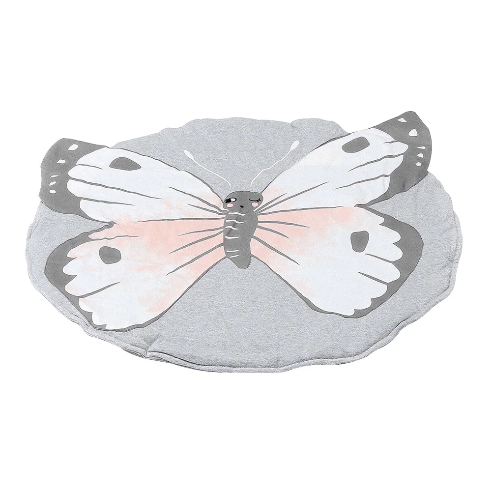 

Tiger Play Mats Floor Rug Butterfly Practical Crawling Decorative Kids Washable Round Soft Durable Animal Printed Bedroom