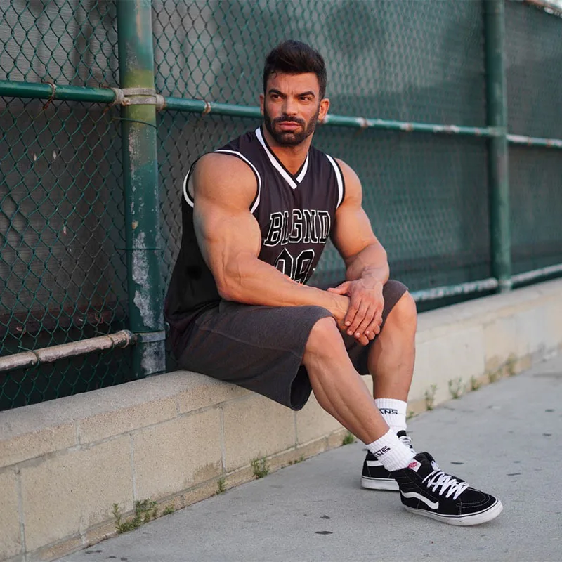 elastique musculation top fitness men mesh tanktop V-neck jersey gym stringer Mens workout tank tops Quick dry vest Running top