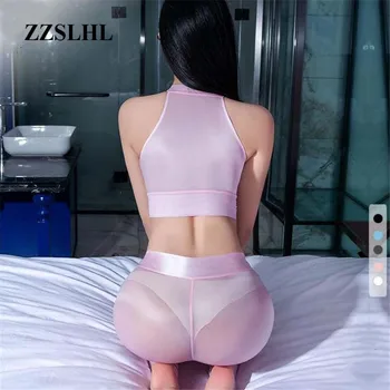 

leggings women 2020 new sexy Solid color Ultra-thin Oily Transparent lovely ropa de leggins pants pole dance fetish