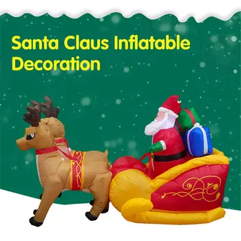 

Christmas Garden Ornament Elk Sleigh Santa Claus Inflatable Decoration
