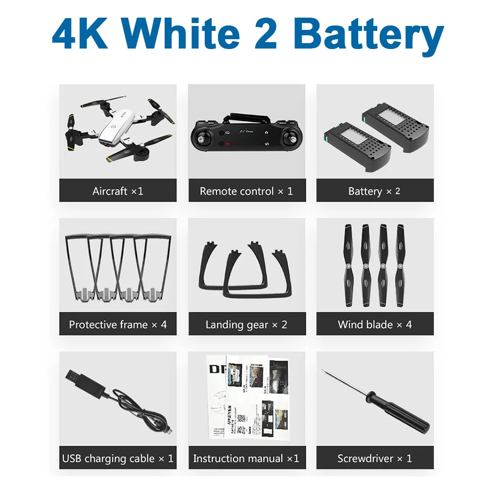 4K White 2 Battery SG700-D WiFi радиоуправляемая беспилотная камера складной 4K 1080P HD Двойная камера оптический поток в реальном времени антенна видео RC Квадрокоптер самолет - Цвет: 4K White 2 Battery