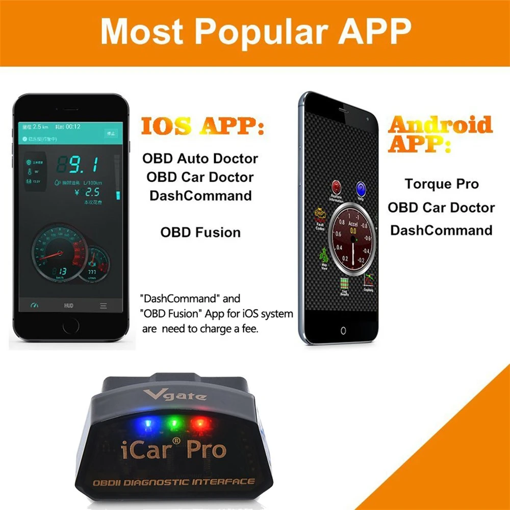 Vgate iCar Pro OBD2 сканер elm327 для ios Android WIFI Bluetooth 4,0 3,0 неисправность автомобиля диагностическое средство сканирования, БД 2 elm 327