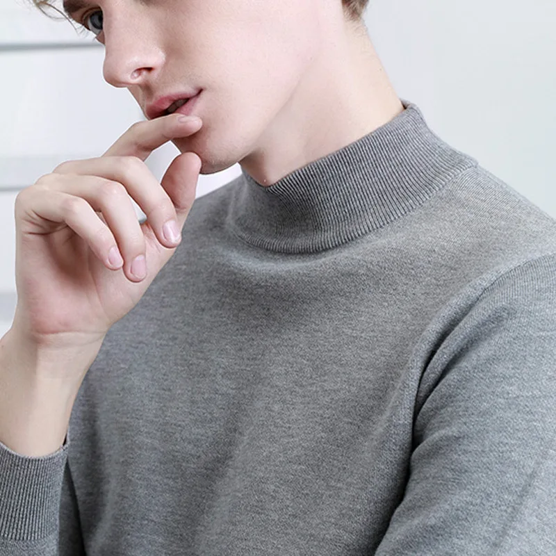 

2019 Autumn and Winter New Men's Turtleneck Sweater Fashion Casual Slim Fit Warm Pullover Male Brand Clothes 7 Colors