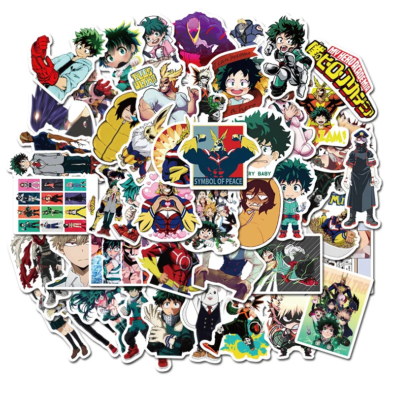 25/50pcs My Hero Academia Suitcase Stickers Refrigerator Mobile Phone Suitcase Notebook Water Cup Waterproof Christmas Stickers 220v air conditioning fan refrigerator air conditioner household leafless fan small mobile water cooled air conditioner