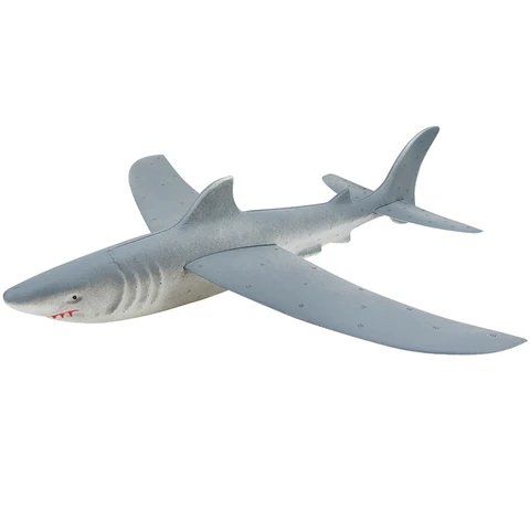 2 PCS Foam Airplane Hand Launch Throwing Airplane Toy Glider Aircraft Inertial Foam Shark Plane Toy Model Kids Toys title=