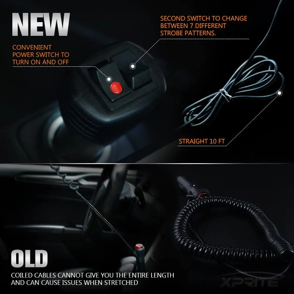 44 LED 17 Inch High Intensity Emergency Hazard Warning Flashing Car Truck Construction LED Roof Top Mini Bar Strobe Light