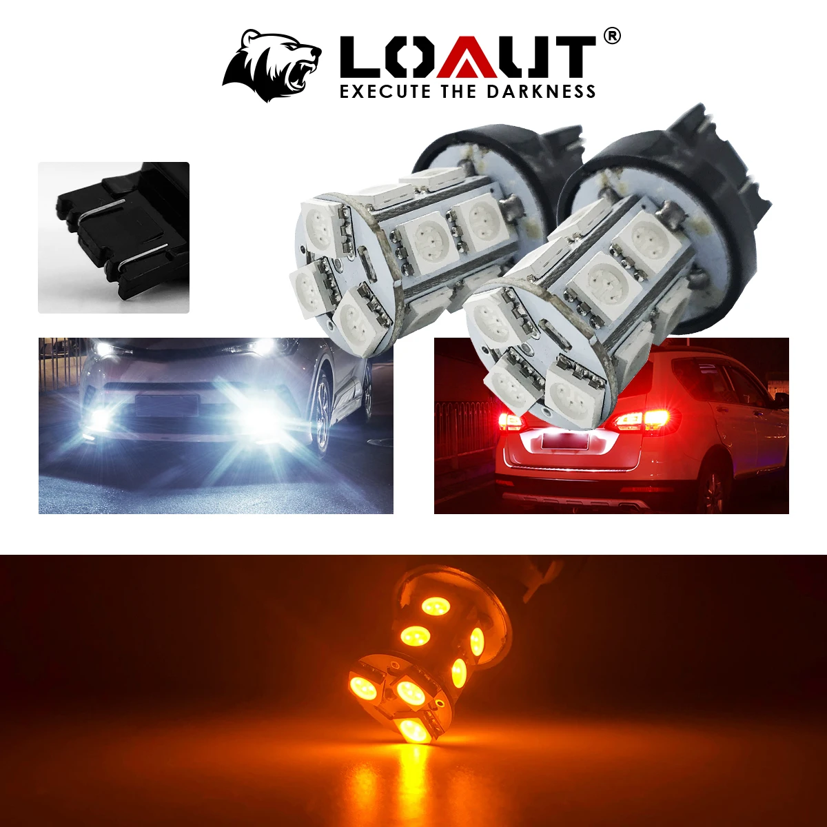 7443 7440 3156 3157 Янтарный Желтый свет светодиодный 13 SMD 5050 Автомобильные лампы задний