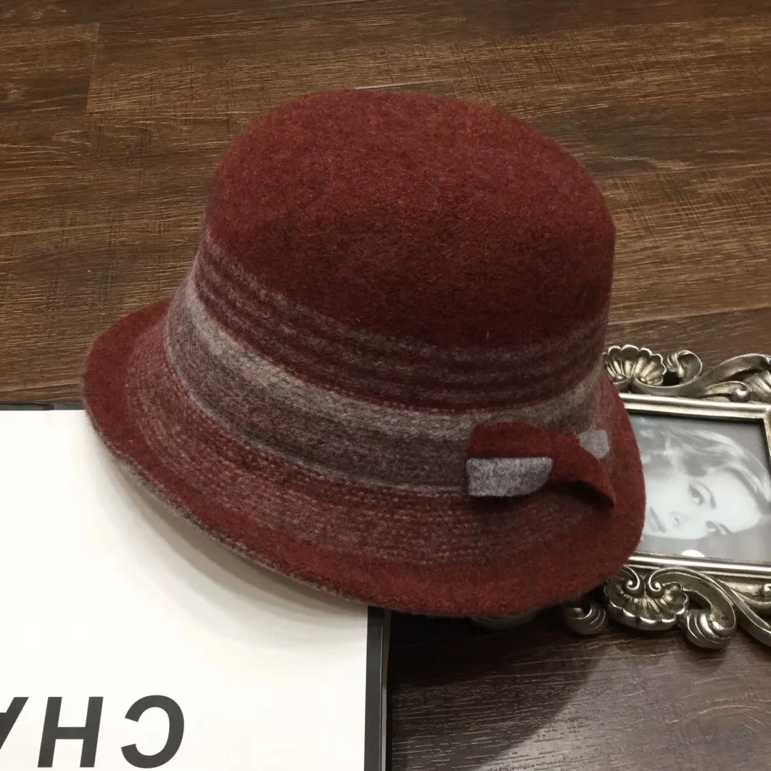 Женская шапка из шерсти, зимние женские фетровые шапки для мужчин, теплая Модная черная джазовая шляпа, стиль, пять цветов, мягкая и удобная
