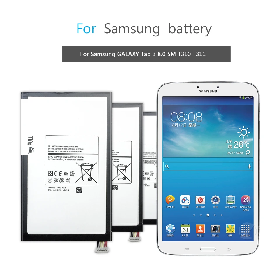 Tablet Li Polymer Battery For Samsung GALAXY Tab 3 8.0 SM T310 T311 Battery  4450mAh T4450E|Tablet Batteries \u0026 Backup Power| - AliExpress