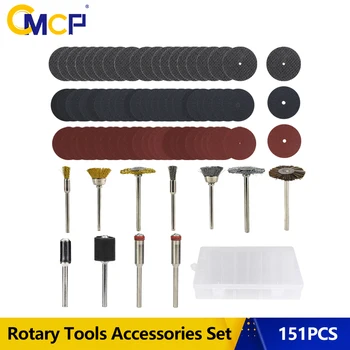 

CMCP 151pcs Rotary Tools Accessories Set For Dremel Tools Abrasive Tools Kit For Polishing Grinding Sanding Metal Cutting Disc