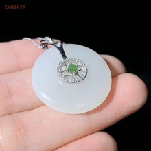 CYNSFJA New Real Certified Natural Hetian Jade 925 Sterling Silver Amulets Lucky Peace Buckle Pendant High Quality Best Gifts CYNSFJA New Real Certified Natural Hetian Jade 925 Sterling Silver Amulets Lucky Peace Buckle Pendant High Quality Best Gifts