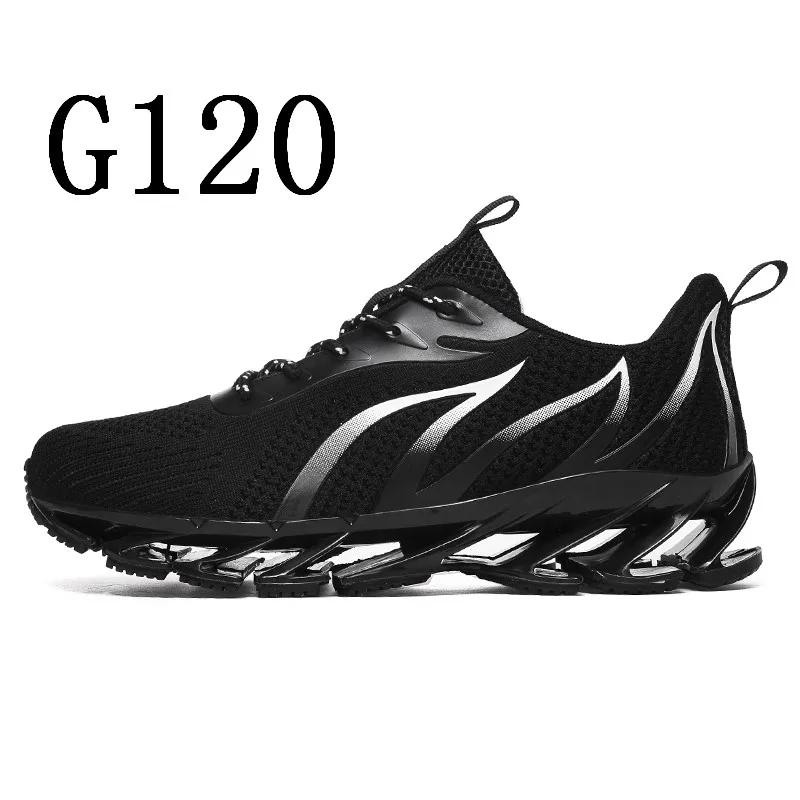 Мужская обувь для бега новые трендовые дышащие модные кроссовки Повседневная спортивная обувь уличные кроссовки для бега - Цвет: G120-Black