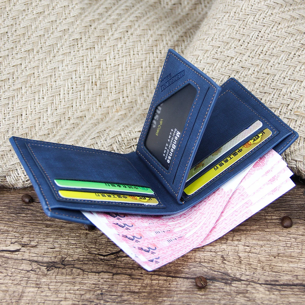 Модный мужской кошелек, сумка для денег, Одноцветный образец, стильный кожаный деловой короткий кошелек, известный Винтажный Мужской кошелек