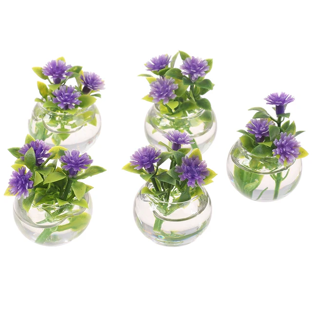 1:12 Dollhouse Miniature Simulation Potted Plants Green Mini Tree Potted For Green Plant In Pot Doll House Furniture Home Decor 6
