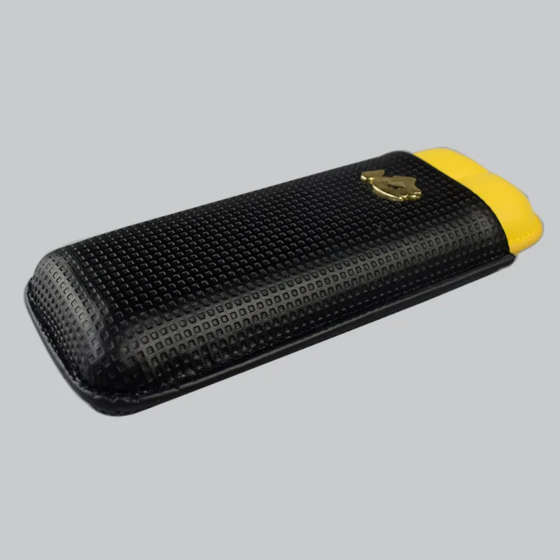 Чехол для сигар хорошего качества COHIBA из тисненой кожи, чехол для сигар с 2 трубками, Дорожный Чехол для сигар-подарок для сигар