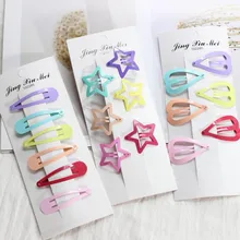 Корейский стиль, цветные заколки в виде пятиконечной звезды, сердца, BB, яркие цвета, лак для выпечки, заколки для девочек, боковая заколка, милый Универсальный детский зажим